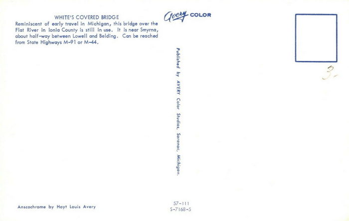 Whites Covered Bridge - Old Postcard (newer photo)